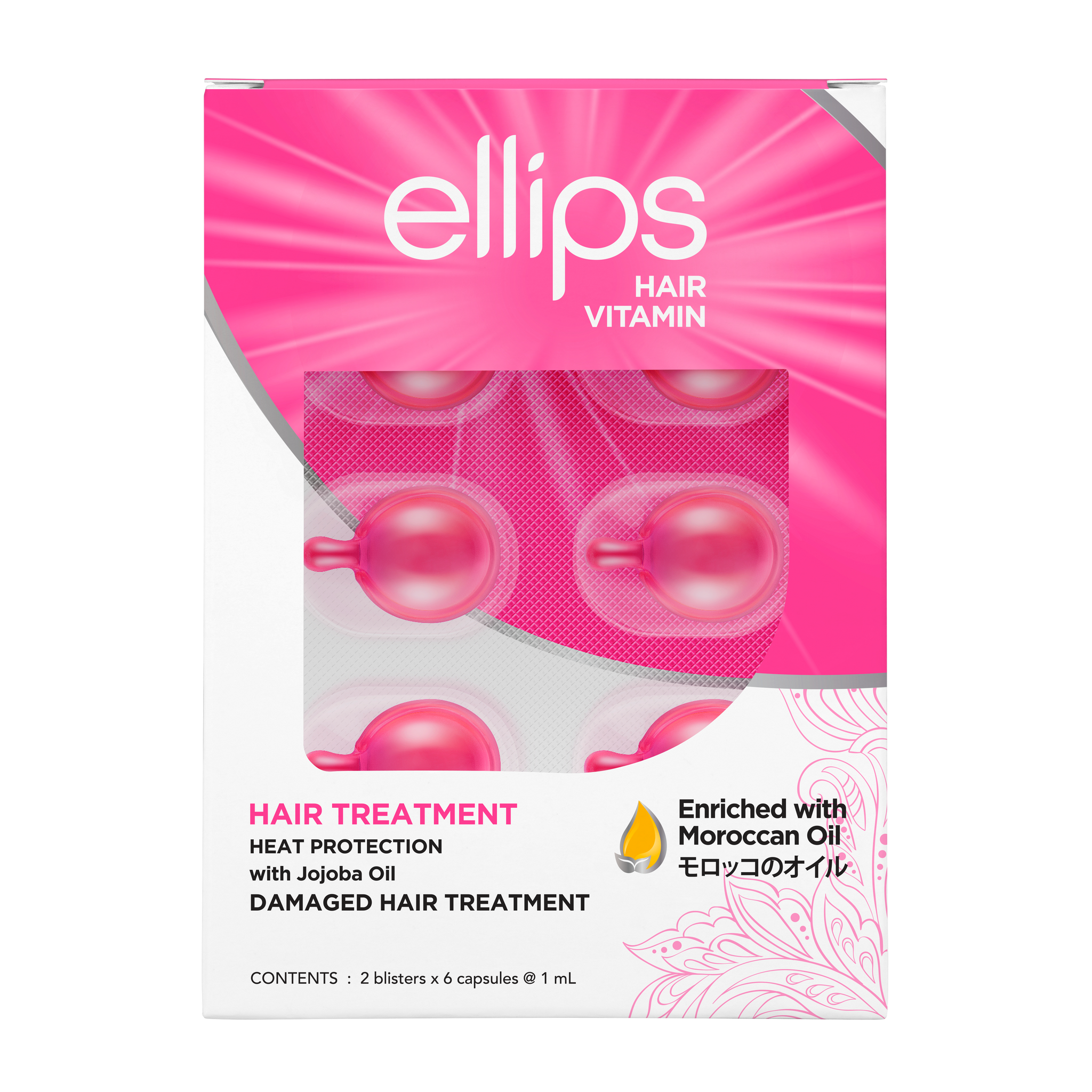 ellips Pink Hair Repair - Caja de 12 cápsulas 