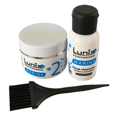 Lunix Marine Brazilian Hair Straightening Treatment Home Kit with clarifying shampoo